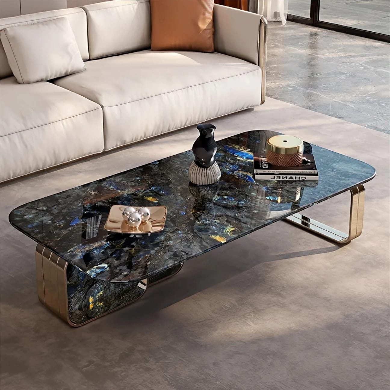 María Pedraza Marble Coffee Table