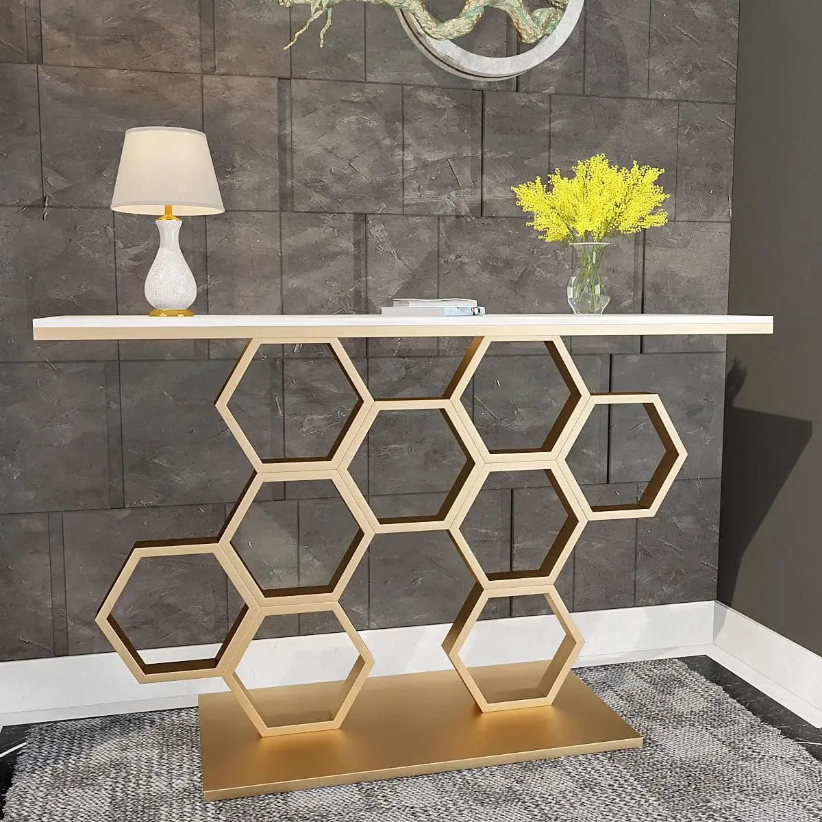 Contemporary Console Table In Hexagonal Design